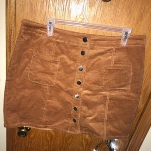 Light brown corduroy mini skirt
